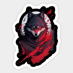 Evil Ninja Wolf - Howl At The Moon Sticker